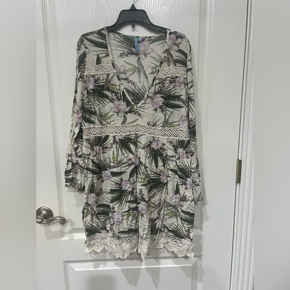 ANTONIO MELANI Floral Print Dress with matching One Piece Swimsuit
